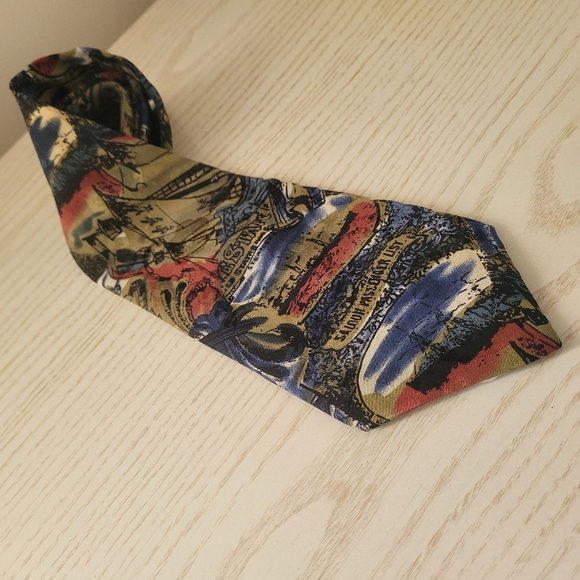 CLUB INTERNATIONAL by TIP TOP Silk Vintage Caribbean Pirate's Necktie - Picture 2 of 8